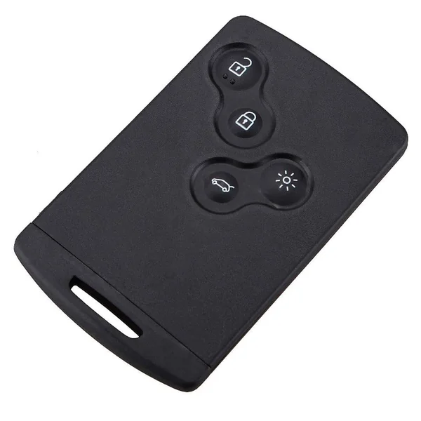 Carcasa Mando Llave De Coche 4 Botones Compatible Con Renault Negro