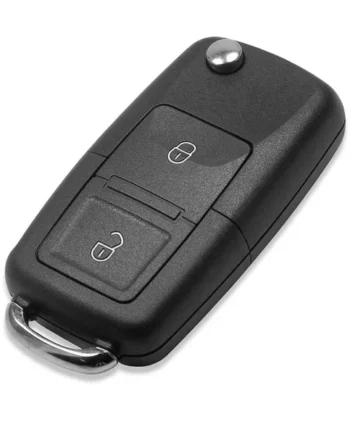 Carcasa Mando Llave Del Coche 2 Botones Compatible Con VW Negro