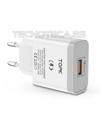 Cargador Qualcomm QC3.0 USB 230VAC 18W