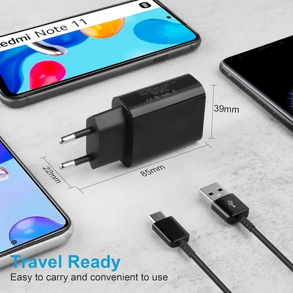 Cargador USB-C 1A 5V 1 M Negro