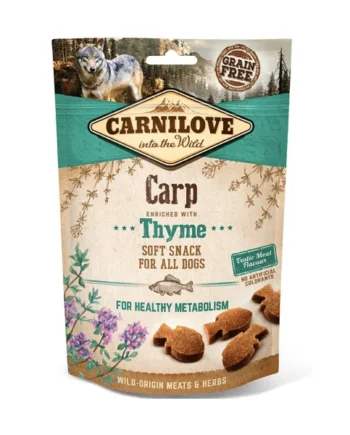 Carnilove soft snack semihúmedo carpa con tomillo para perros