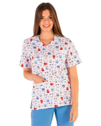 Casaca Médica Unisex para Veterinario Estampado Perros | Tallas