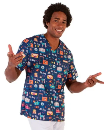 Casaca Médica Unisex para Veterinarios Estampado Mascotas