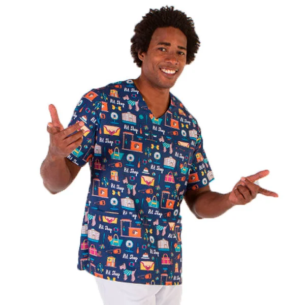 Casaca Médica Unisex para Veterinarios Estampado Mascotas