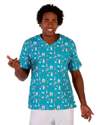 Casaca para Dentistas Unisex con Estampado Muelas | Tallas