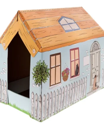 Casita de Pueblo Rascador para Gatos — Diseño Decorativo con Sisal