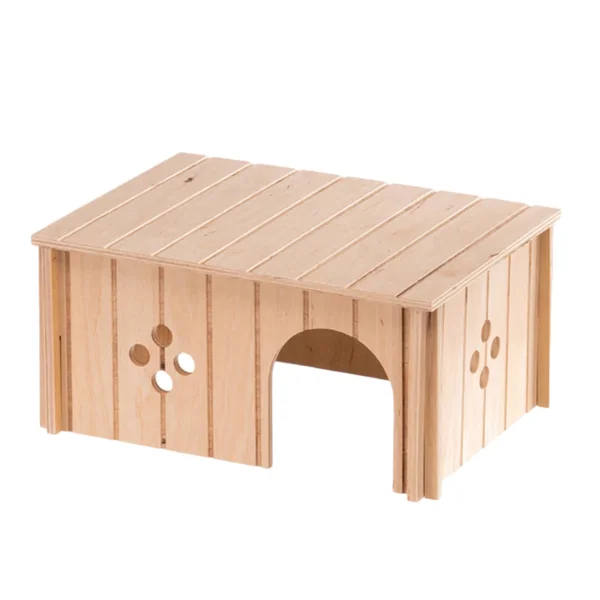 Casita Refugio de Madera para Conejos y Cobayas — FSC 33x23x16cm