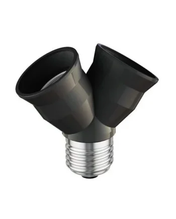 Casquillo de bombilla divisor E27 Negro