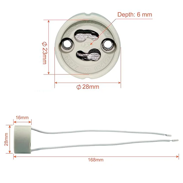 Casquillo portalampara halogenos GU-10
