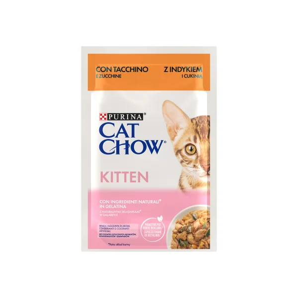 Cat Chow Kitten Pavo en Gelatina Sobres
