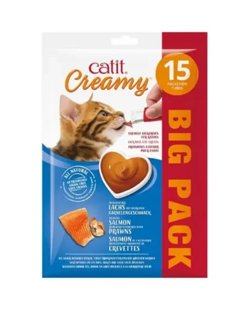 Catit Creamy Salmón y Gambas Pack 15X10 g