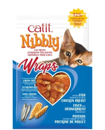 Catit Snack Nibbly Wraps Pollo&Pescado Gatos 30 g