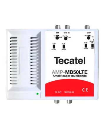 Central amplificación, 50dB, 3 entradas, FM,VHF-III,UHF LTE 700 Blanco