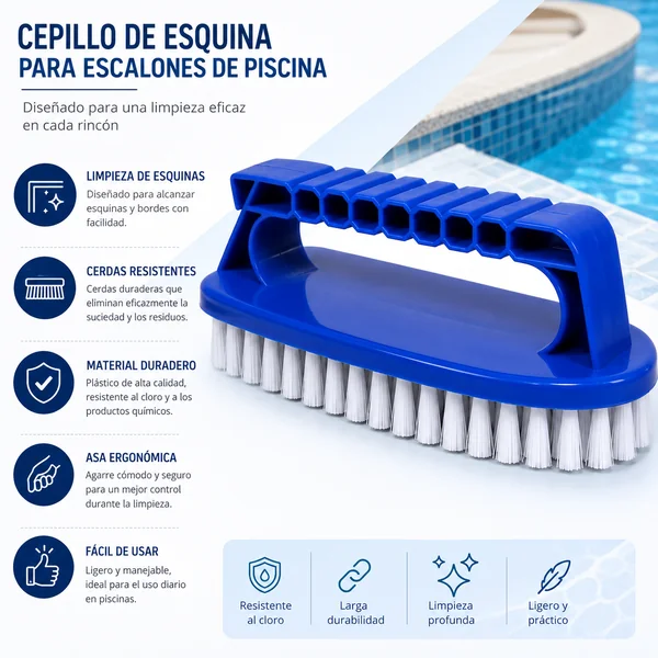 Cepillo de Esquina para Escalones de Piscina