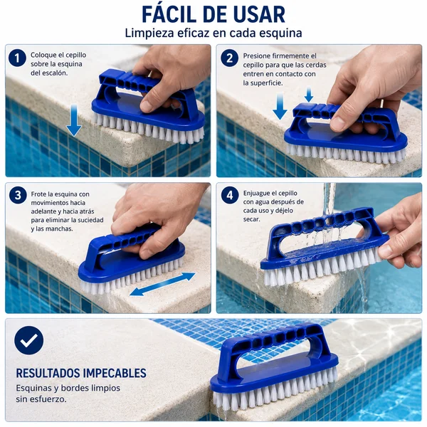 Cepillo de Esquina para Escalones de Piscina
