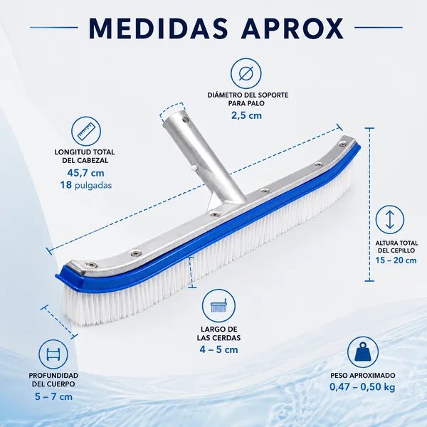 Cepillo para Paredes y Azulejos de Piscina 45,7 cm