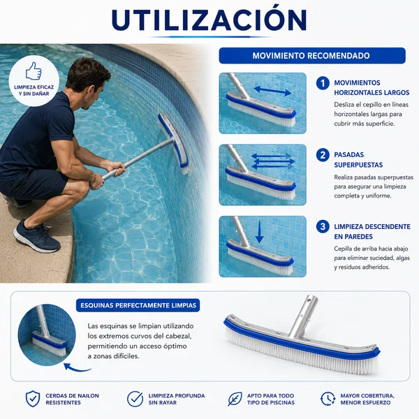 Cepillo para Paredes y Azulejos de Piscina 45,7 cm