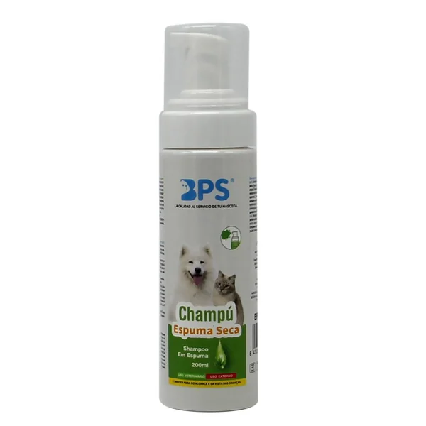 Champú Espuma Seco para Mascotas 200 ml.