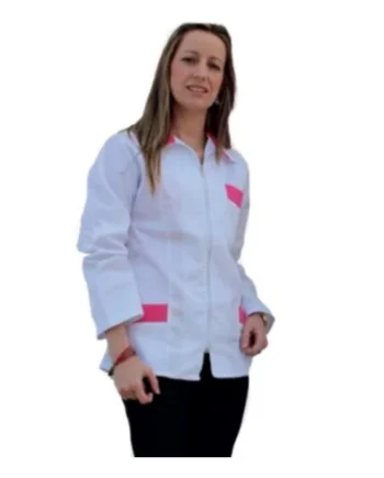Chaqueta de Cremallera y Cuello con Solapa Manga Larga