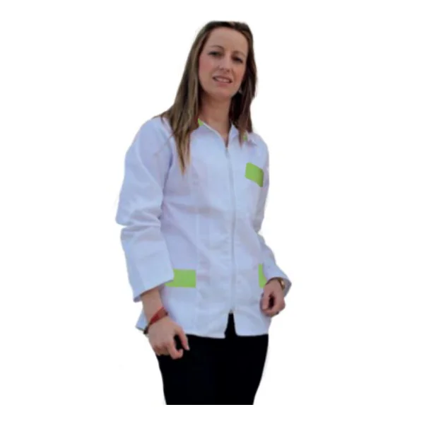 Chaqueta de Cremallera y Cuello con Solapa Manga Larga