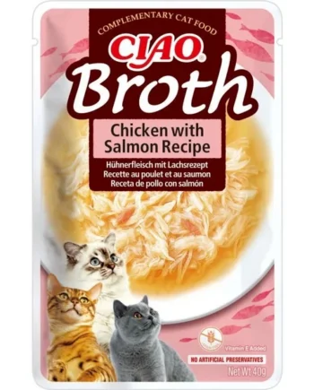 Churu Broth Sopa de Pollo con Salmón en Sobre para Gatos