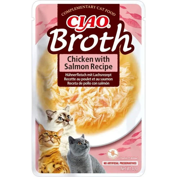 Churu Broth Sopa de Pollo con Salmón en Sobre para Gatos