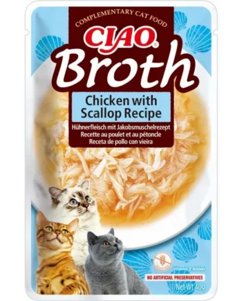 Churu Broth Sopa de Pollo con Vieira en Sobre para Gatos