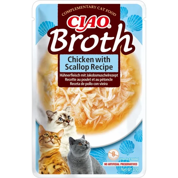Churu Broth Sopa de Pollo con Vieira en Sobre para Gatos