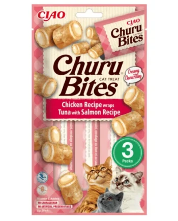 Churu cat bites ATÚN SALMÓN bocaditos para gatos 3x10 g