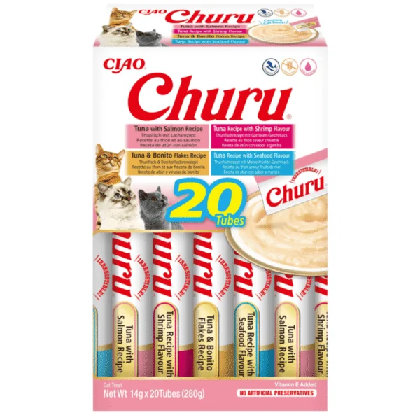 Churu cat variedades MARISCO snacks crema para gatos, 20x14 g