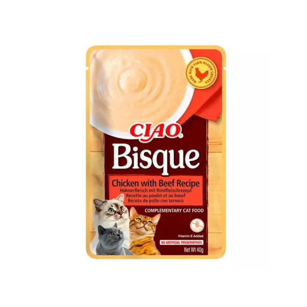 Churu CIAO Bisque Pollo y Ternera Puré para Gatos
