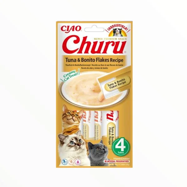Churu Crema Atún y Virutas de Bonito para Gatos