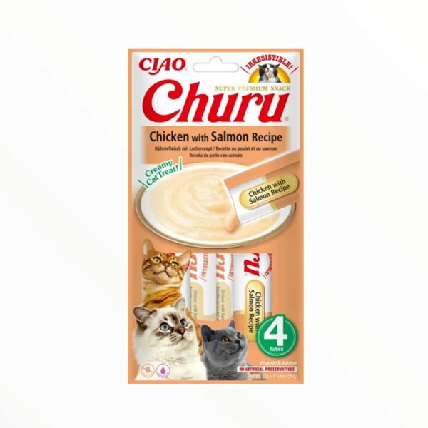 Churu Crema Pollo y Salmón para Gatos
