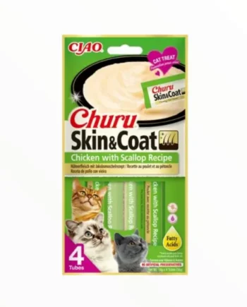 Churu Crema Skin & Coat Pollo y Vieira para Gatos