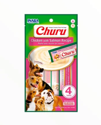 Churu Dog Receta Pollo y Salmón para Perros — Snack Cremoso Inaba
