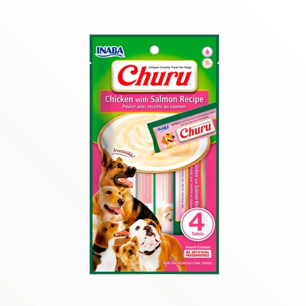 Churu Dog Receta Pollo y Salmón para Perros — Snack Cremoso Inaba
