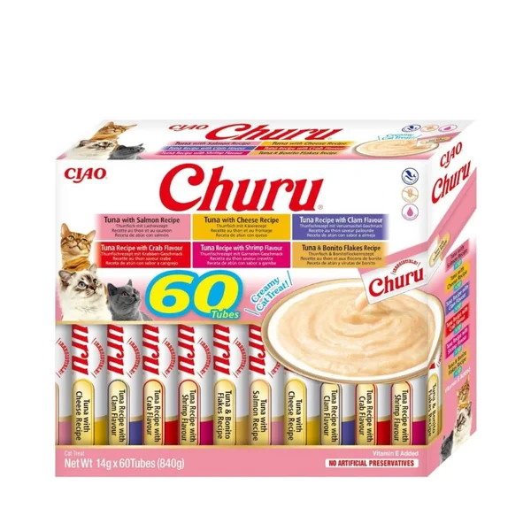 Churu Gatos Snack Líquido Atún | Pack 60 x 14 g
