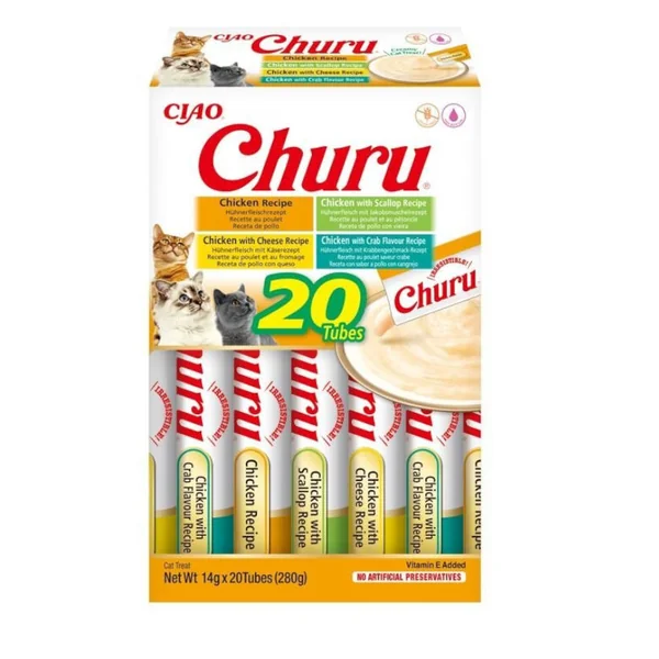 Churu Gatos Snack Líquido Pollo | Pack 20 x 14 g