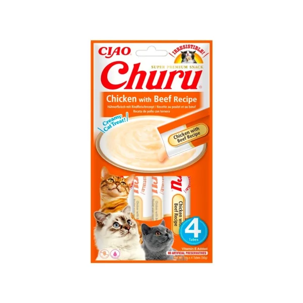 Churu Puré Receta Pollo con Buey Gato