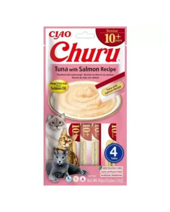 Churu Senior Receta de Atún con Salmón Puré para Gatos
