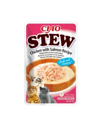 Churu Stew Receta Pollo y Salmón Gatos