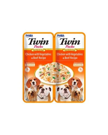 Churu Twin Packs Receta Pollo con Verduras y Ternera para Perros