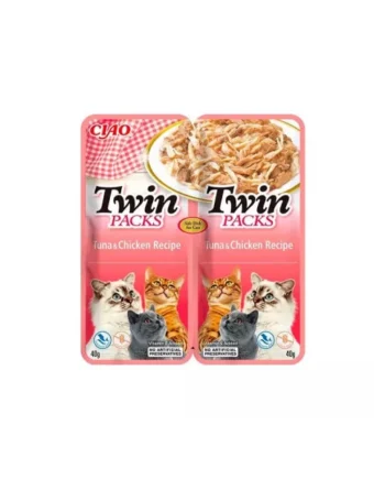 Churu Twin Packs Receta Pollo en Caldo de Atún para Gatos