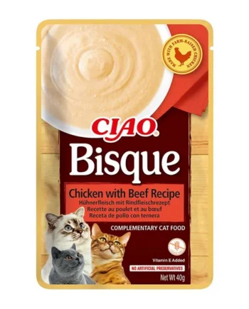 Ciao Bisque Sobre de Pollo y Ternera para gatos