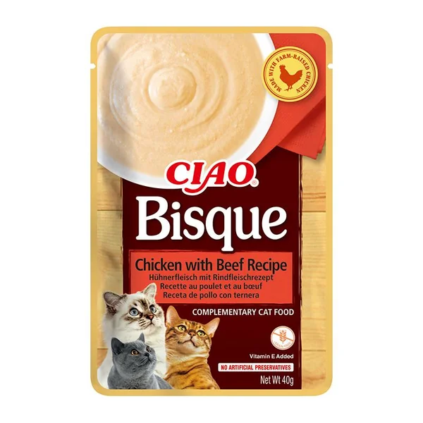 Ciao Bisque Sobre de Pollo y Ternera para gatos