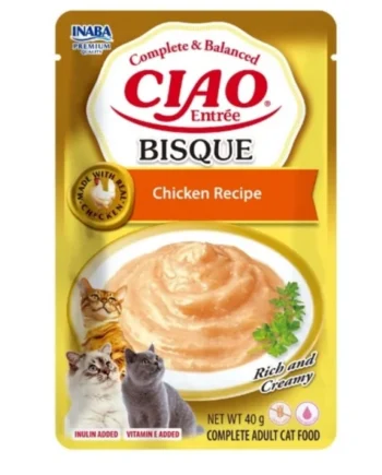 Ciao Entrée Bisque Pollo para Gatos – Comida Húmeda Completa