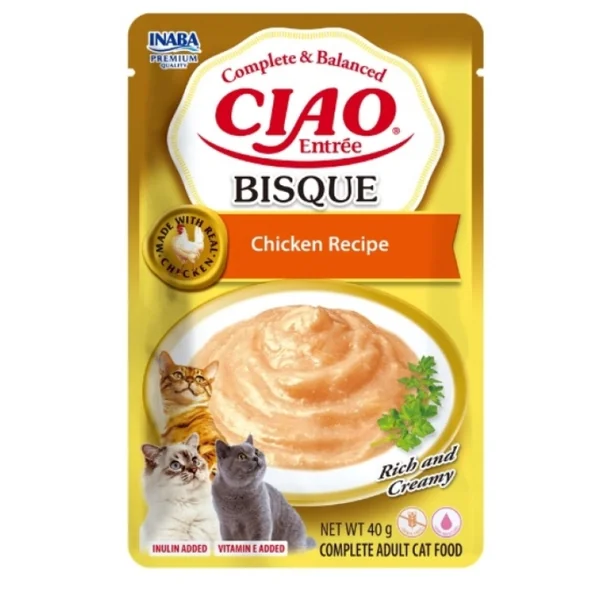 Ciao Entrée Bisque Pollo para Gatos – Comida Húmeda Completa