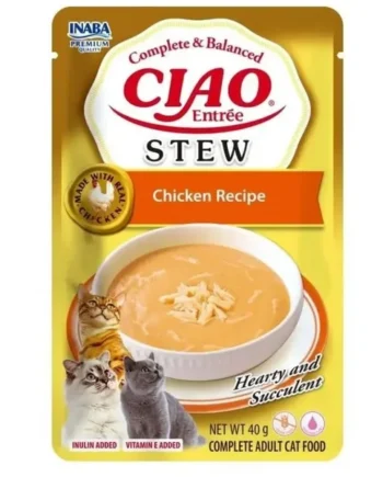 Ciao Entrée Stew Guiso de Pollo para Gatos – Comida Húmeda Completa