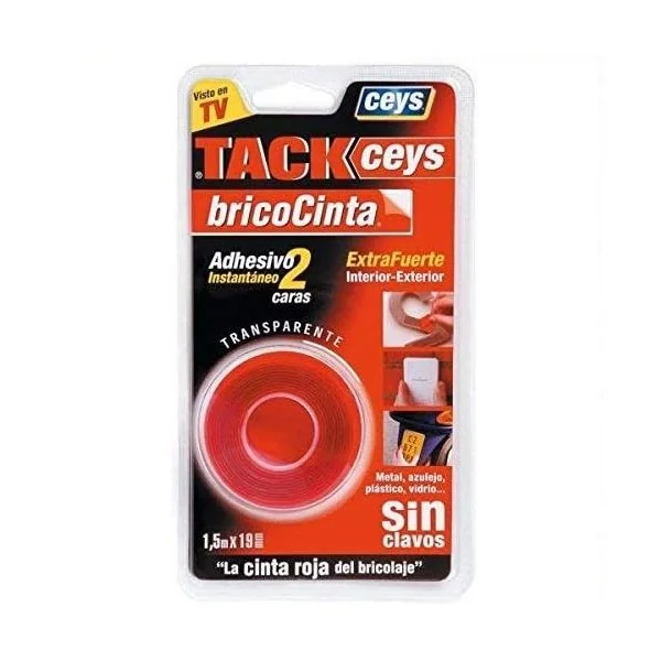 Cinta adhesiva dos caras Tack Ceys 19 mm 1.5 M