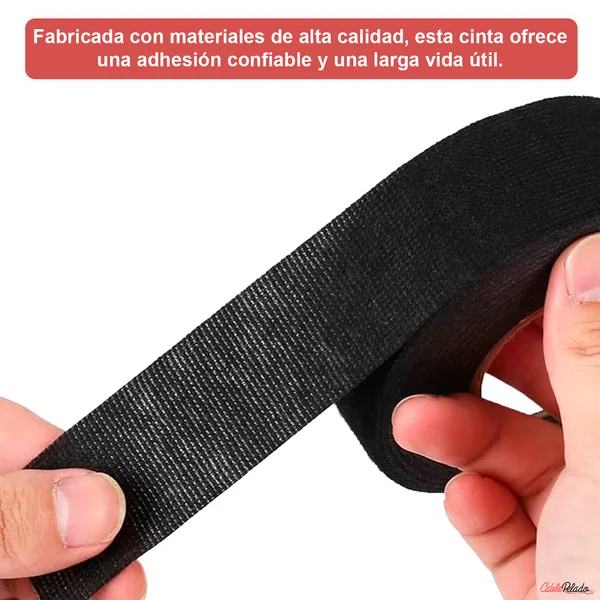 Cinta Tela Adhesiva 9mm 15m Negro